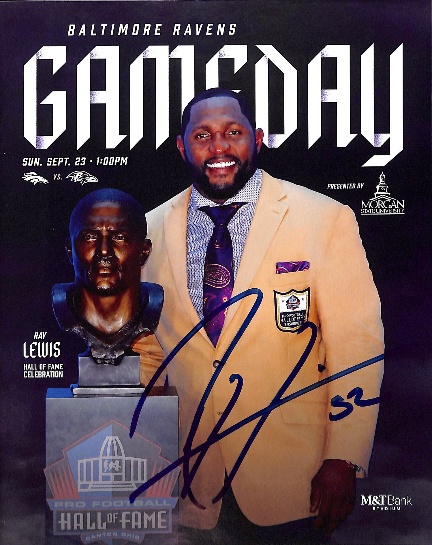 Ray Lewis Signed Baltimore Ravens Gameday Magazine Beckett 