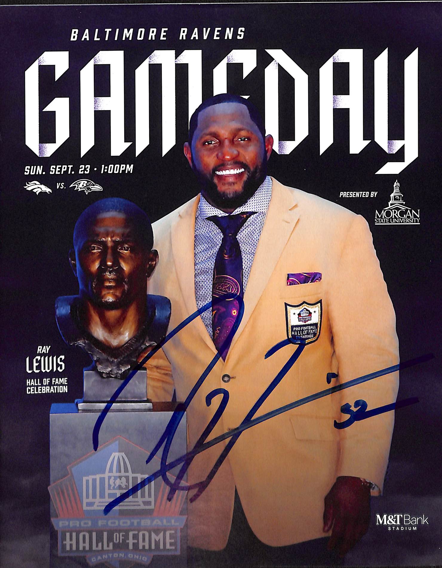 Ray Lewis Signed Baltimore Ravens Gameday Magazine Beckett 