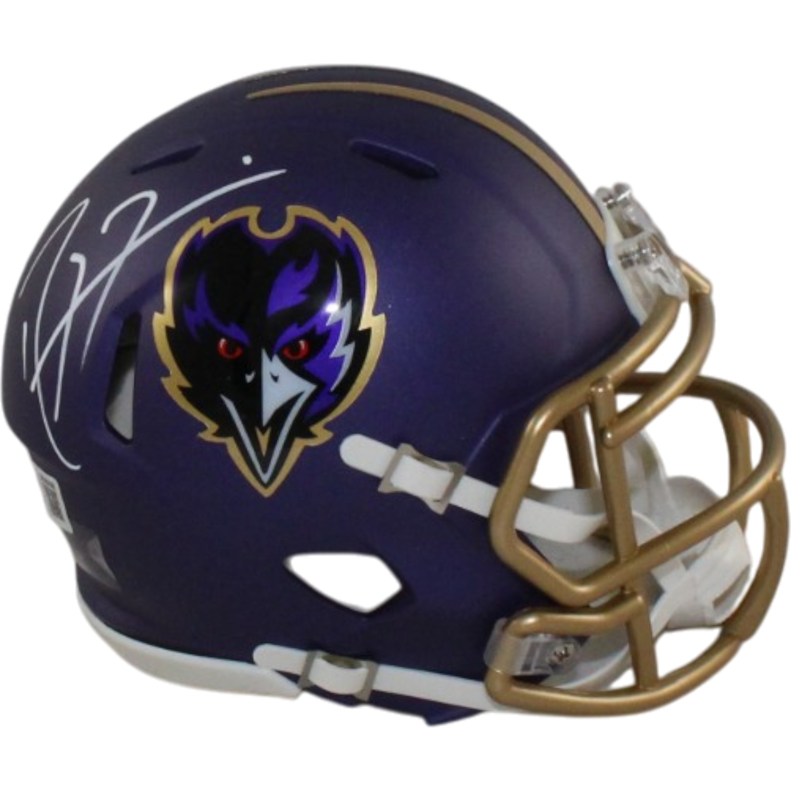 Ray Lewis Autographed Baltimore Ravens 24 Alt Mini Helmet Beckett Witness 55626