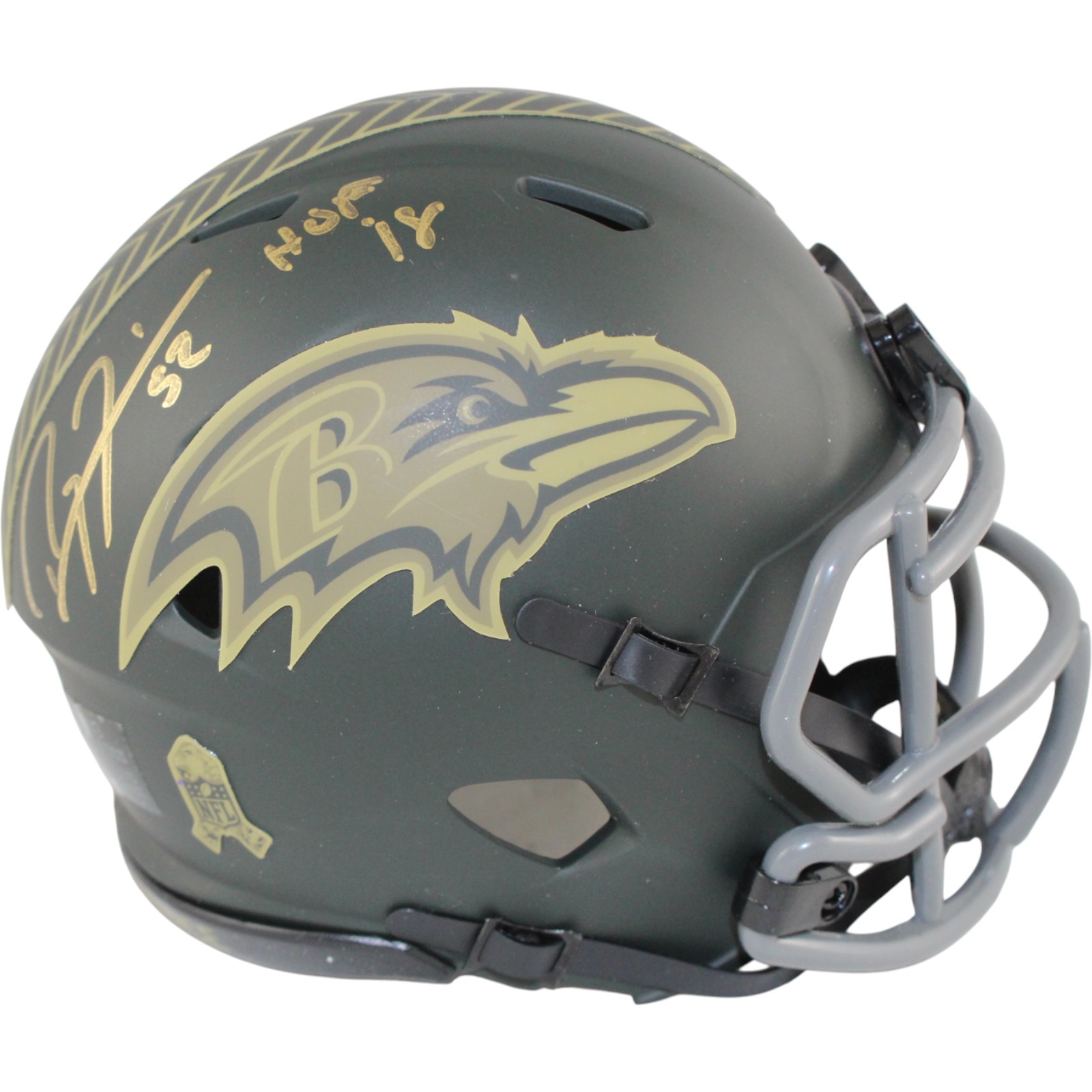 Ray Lewis Signed Baltimore Ravens 2025 STS Mini Helmet Beckett Witness 51573