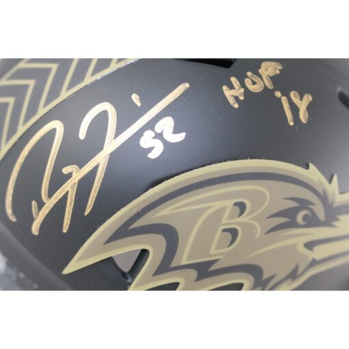 Ray Lewis Signed Baltimore Ravens 2025 STS Mini Helmet Beckett Witness 51573
