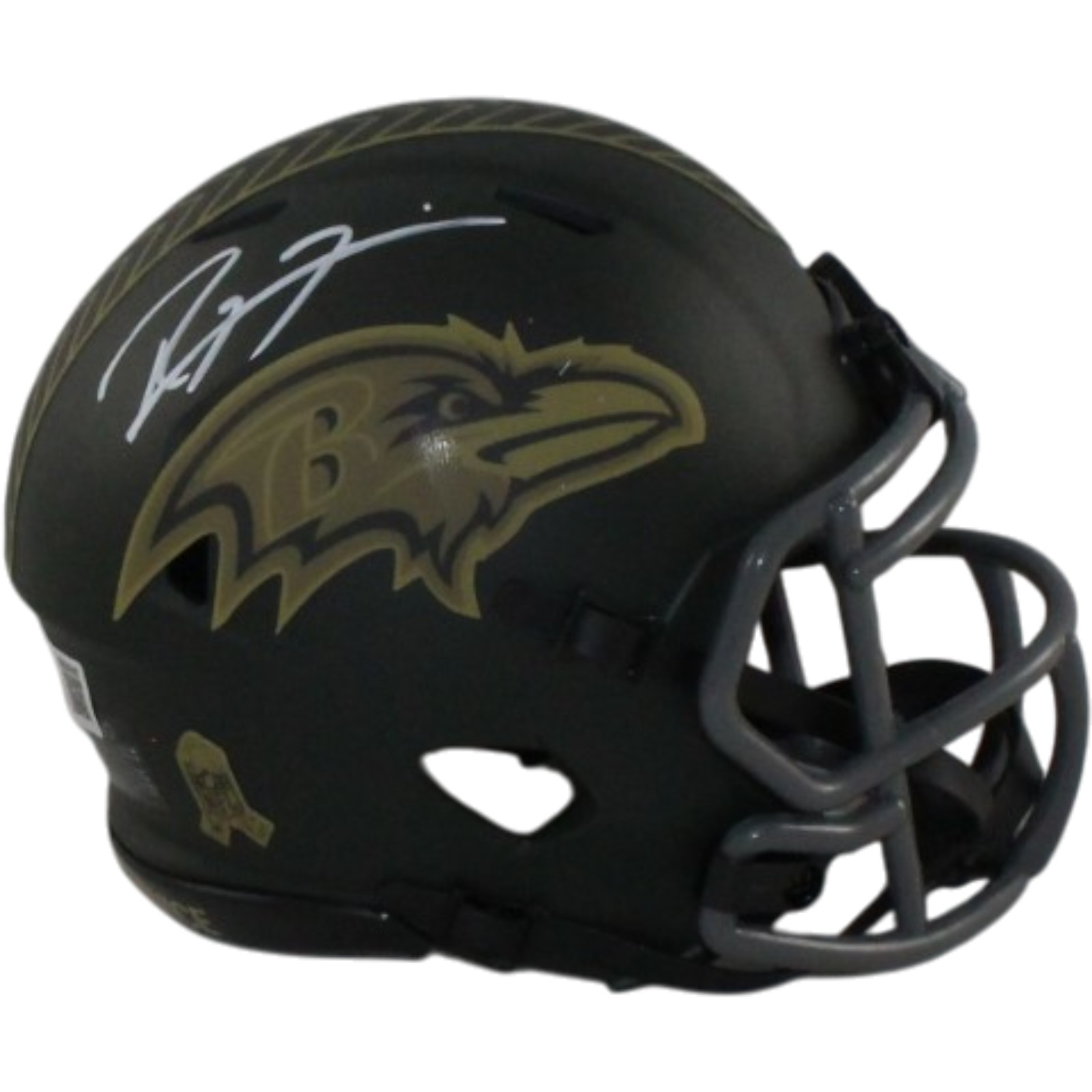 Ray Lewis Autographed Baltimore Ravens 25 STS Mini Helmet Beckett Witness 55628