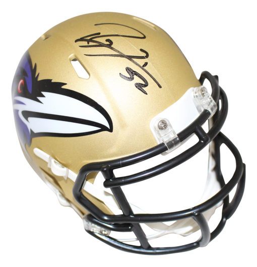 Ray Lewis Autographed/Signed Baltimore Ravens AMP Mini Helmet BAS 26062