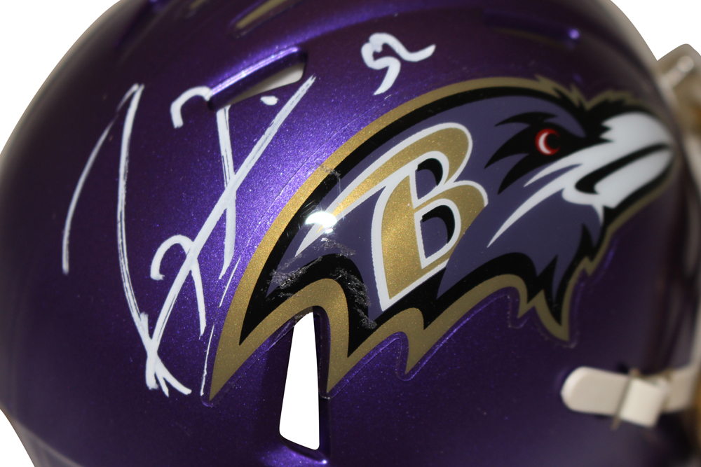 Ray Lewis Autographed Baltimore Ravens Flash Mini Helmet Beckett