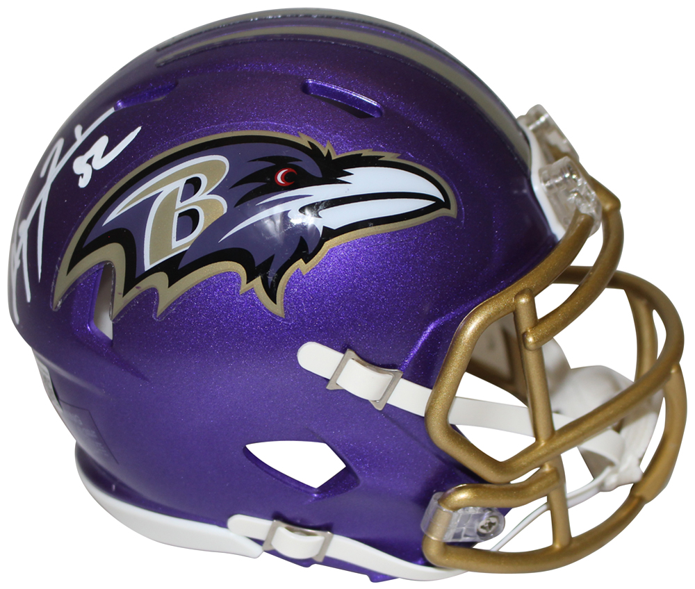 Ray Lewis Autographed Baltimore Ravens Flash Mini Helmet Beckett