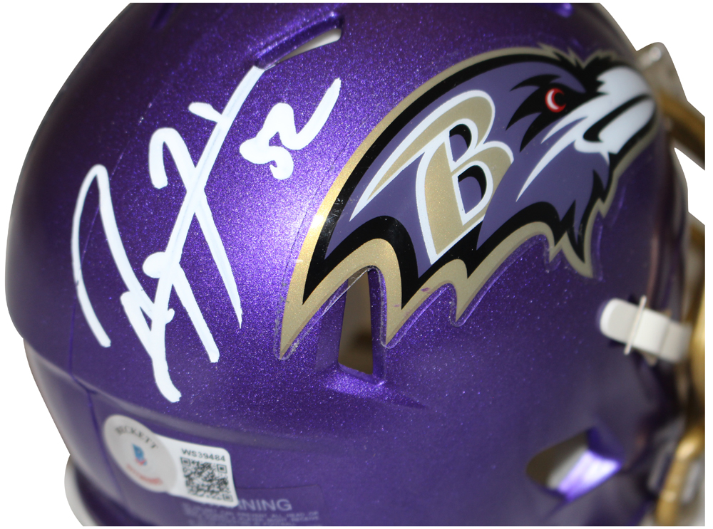 Ray Lewis Autographed Baltimore Ravens Flash Mini Helmet Beckett