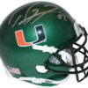 Ray Lewis Autographed Miami Hurricanes Green Schutt Mini Helmet Beckett