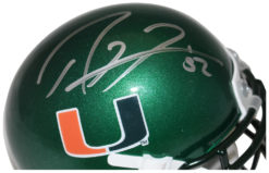 Ray Lewis Autographed Miami Hurricanes Green Schutt Mini Helmet Beckett