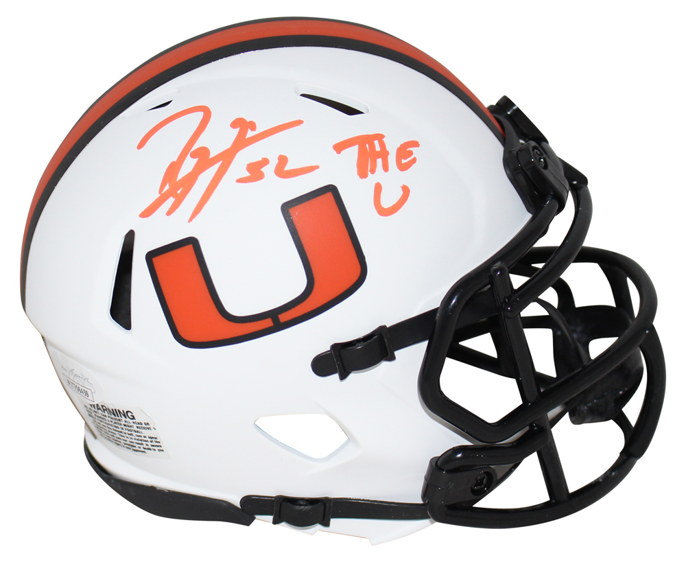Autographed College Mini Helmets Vinny Testaverde Signed Miami Hurricanes Chrome Mini Helmet Heisman JSA 27630 
