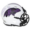 Ray Lewis Autographed/Signed Baltimore Ravens Lunar Mini Helmet BAS 31469