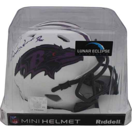 Ray Lewis Autographed/Signed Baltimore Ravens Lunar Mini Helmet Beckett 46941