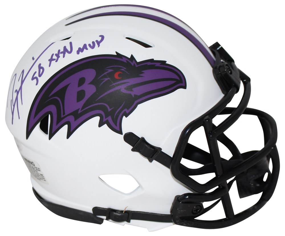 Ray Lewis Autographed Baltimore Ravens Lunar Mini Helmet SB MVP JSA