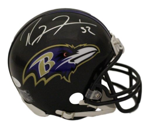 Ray Lewis Autographed/Signed Baltimore Ravens Mini Helmet JSA 15615