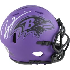Ray Lewis Autographed/Signed Baltimore Ravens Rave Mini Helmet Beckett 49606