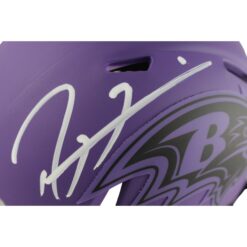 Ray Lewis Autographed/Signed Baltimore Ravens Rave Mini Helmet Beckett 49606