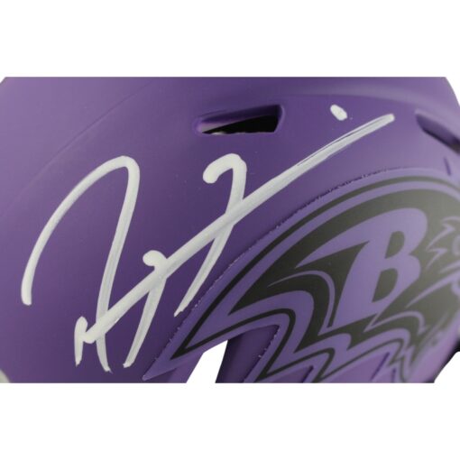 Ray Lewis Autographed/Signed Baltimore Ravens Rave Mini Helmet Beckett 49606