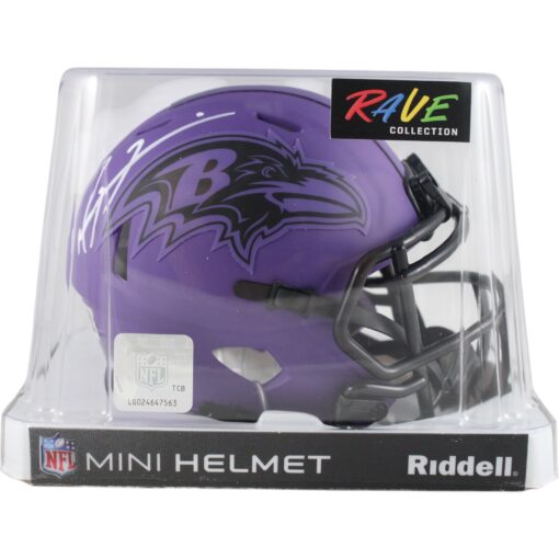 Ray Lewis Autographed/Signed Baltimore Ravens Rave Mini Helmet Beckett 49606