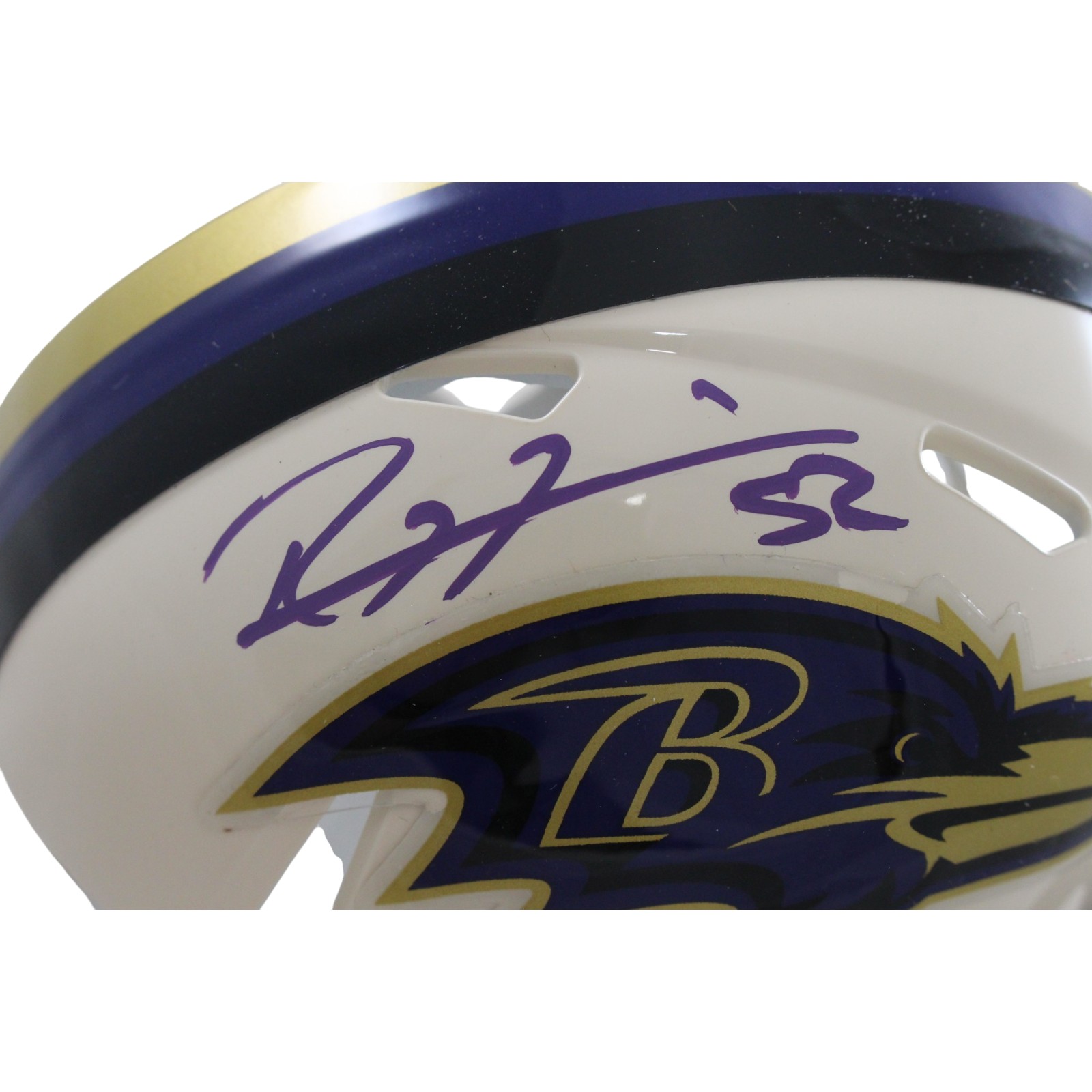 Ray Lewis Autographed Baltimore Ravens Retro Mini Helmet Beckett Witness 57538 2 Ray Lewis Autographed Baltimore Ravens Retro Mini Helmet Beckett Witness 57538