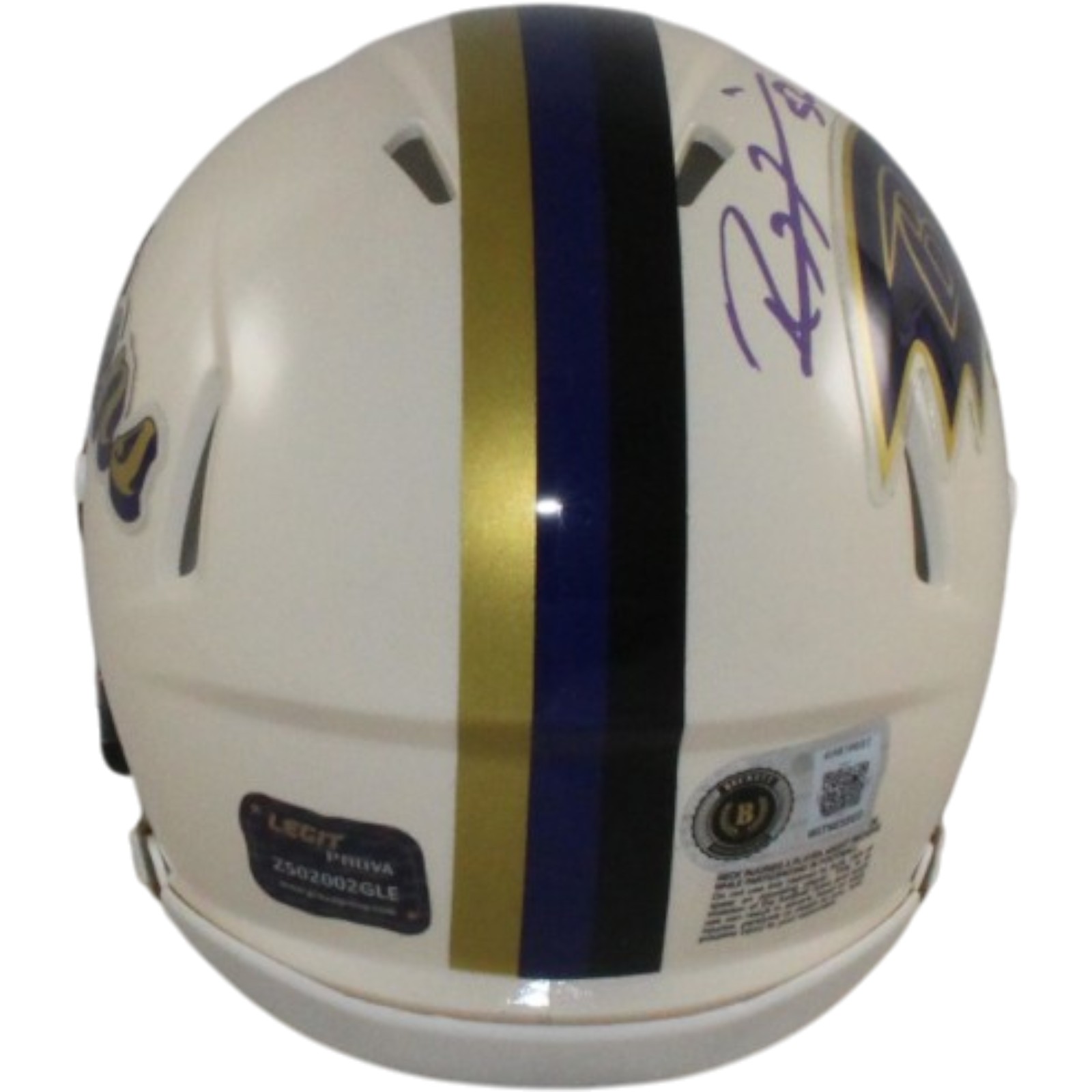 Ray Lewis Autographed Baltimore Ravens Retro Mini Helmet Beckett Witness 57538 4 Ray Lewis Autographed Baltimore Ravens Retro Mini Helmet Beckett Witness 57538