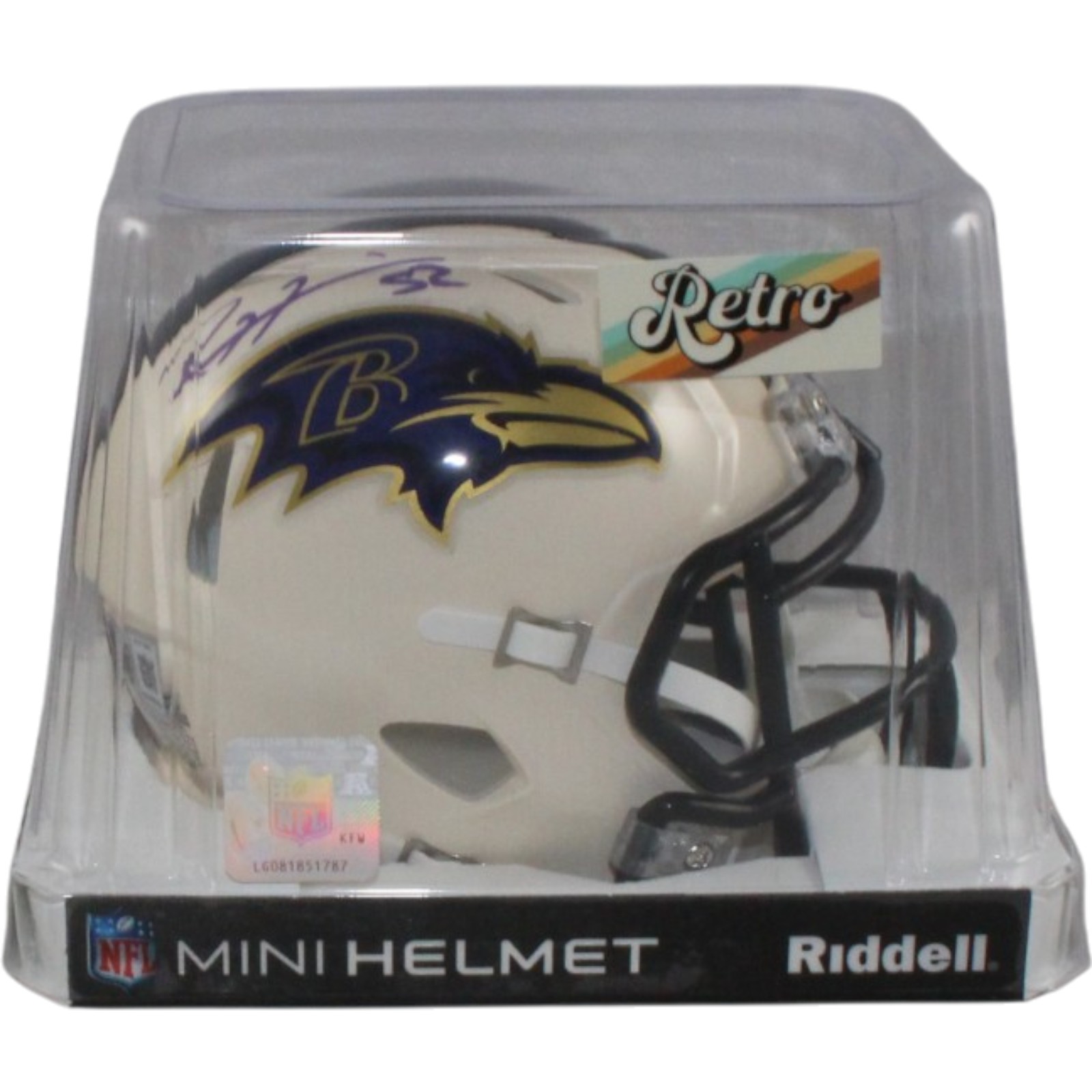 Ray Lewis Autographed Baltimore Ravens Retro Mini Helmet Beckett Witness 57538 6 Ray Lewis Autographed Baltimore Ravens Retro Mini Helmet Beckett Witness 57538