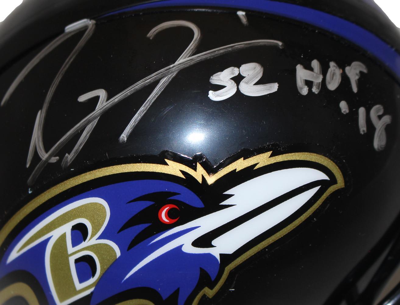 Ray Lewis Autographed Baltimore Ravens VSR4 Mini Helmet HOF Beckett