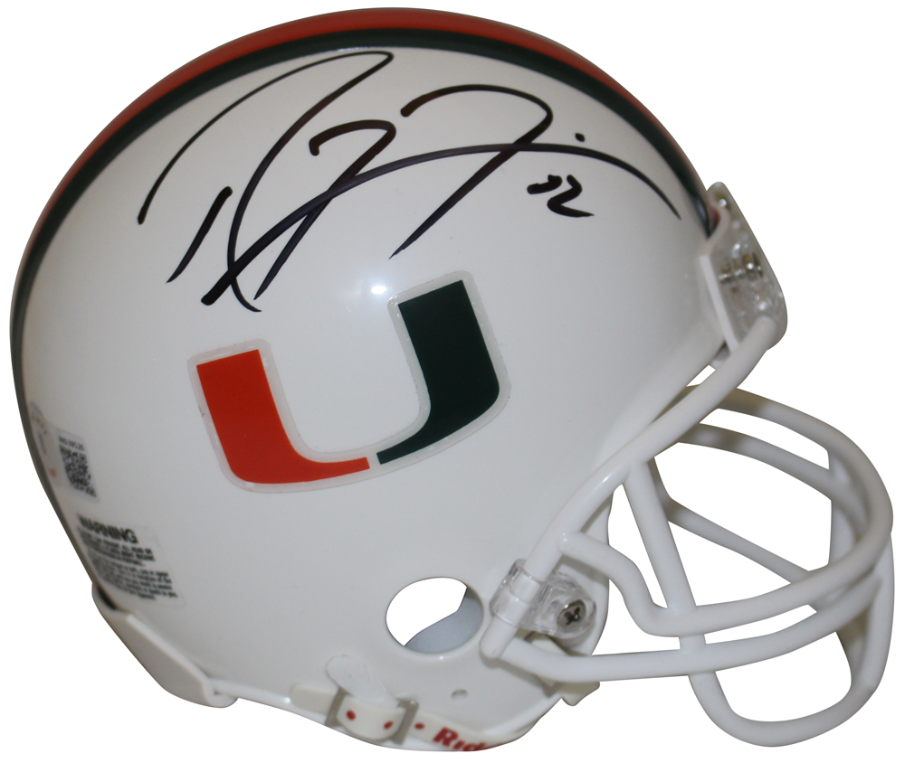 Ray Lewis Autographed Miami Hurricanes VSR4 Mini Helmet Beckett