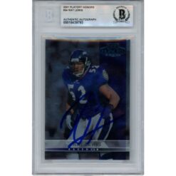 Ray Lewis Autographed 2001 Playoff Honors #34 Trading Card Slab Beckett 53471