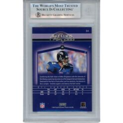 Ray Lewis Autographed 2001 Playoff Honors #34 Trading Card Slab Beckett 53471