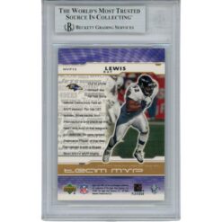 Ray Lewis Autographed/Signed 2001 UD MVP #13 Trading Card Slab Beckett 53527