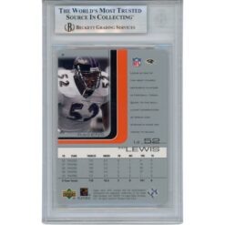 Ray Lewis Autographed/Signed 2001 UD SP #8 Trading Card Slab Beckett 53472