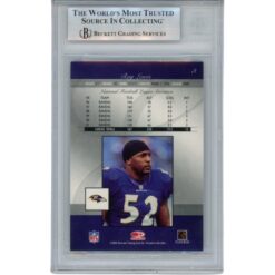 Ray Lewis Autographed 2002 Donruss Elite #3 Trading Card Slab Beckett 53468