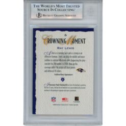 Ray Lewis Autographed 2002 Donruss GridIron Kings #6 Trading Card Beckett 53456