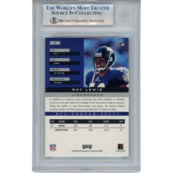 Ray Lewis Autographed 2002 Playoff Honors #7 Trading Card Slab Beckett 53464