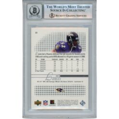Ray Lewis Autographed 2002 Upper Deck SP #23 Trading Card Beckett 52975