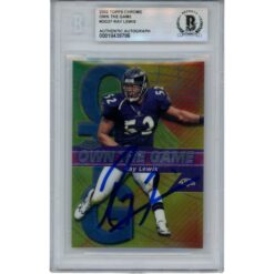 Ray Lewis Autographed 2002 Topps Chrome #OG27 Trading Card Slab Beckett 53474