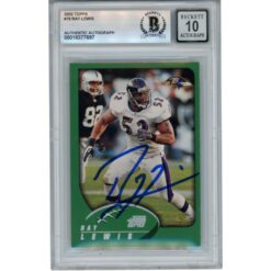 Ray Lewis Autographed/Signed 2002 Topps #79 Trading Card Beckett 52930