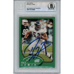Ray Lewis Autographed/Signed 2002 Topps #79 Trading Card Beckett 53062