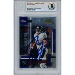 Ray Lewis Autographed/Signed 2003 Absolute #2 Trading Card Slab Beckett 53454