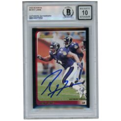 Ray Lewis Autographed/Signed 2003 Bowman #6 Trading Card Beckett 52907
