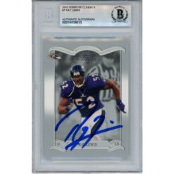 Ray Lewis Autographed 2003 Donruss Classics #7 Trading Card Slab Beckett 53455