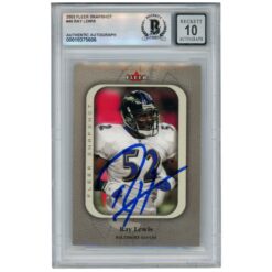 Ray Lewis Autographed/Signed 2003 Fleer #46 Trading Card Beckett 52923