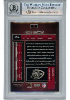 Ray Lewis Autographed 2003 Playoff Hogg Heaven #12 Trading Card Beckett 53038