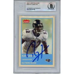 Ray Lewis Autographed/Signed 2004 Fleer #328 Trading Card Slab Beckett 53465