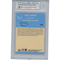 Ray Lewis Autographed/Signed 2004 Fleer #328 Trading Card Slab Beckett 53465