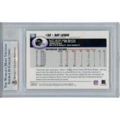 Ray Lewis Autographed/Signed 2004 Topps #188 Trading Card Slab Beckett 53459