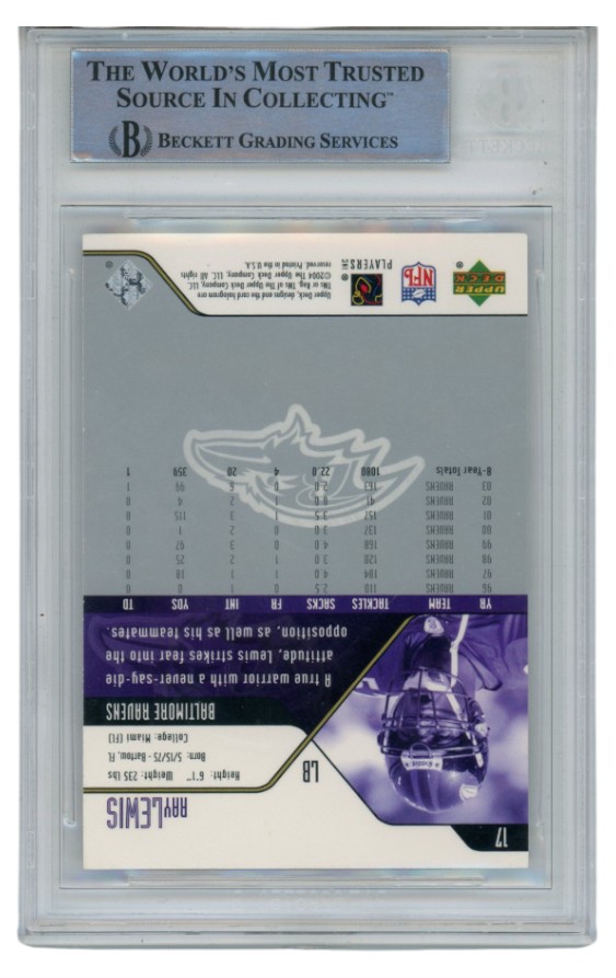 Ray Lewis Autographed/Signed 2004 Upper Deck #17 Trading Card Beckett 52667 2 Ray Lewis Autographed/Signed 2004 Upper Deck #17 Trading Card Beckett 52667