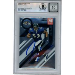 Ray Lewis Autographed 2005 Donruss Elite #10 Trading Card Beckett 53043