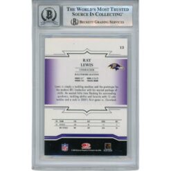 Ray Lewis Autographed 2005 Donruss Throwback #13 Trading Card Beckett 52988