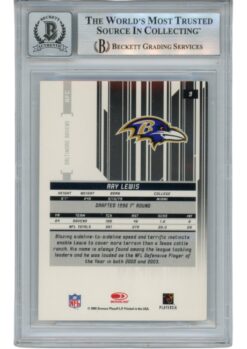 Ray Lewis Autographed 2005 Leaf Rookies & Stars #9 Trading Card Beckett 53025
