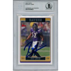 Ray Lewis Autographed/Signed 2006 Topps #163 Trading Card Slab Beckett 53461